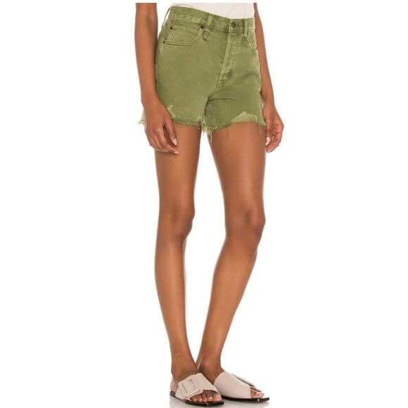 Free People Makai Cut Off Shorts in Olive Green Size 27 - Picture 7 of 13